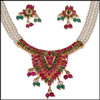 Two Layer Emeralds and Rubies Pearl Set (BJ-3) - Click here to View more details about this Product